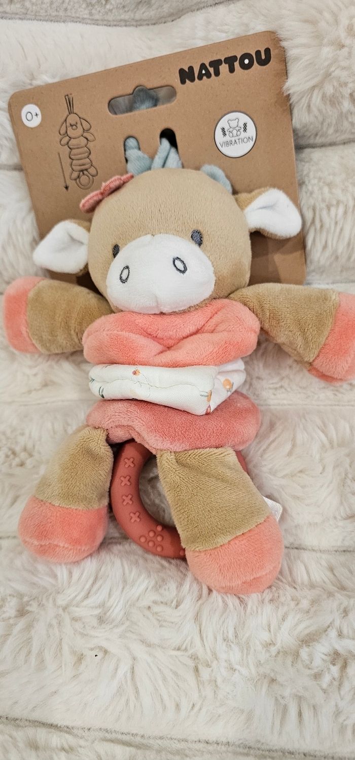 Peluche vibrante Mila la vache Nattou Neuf - photo numéro 2
