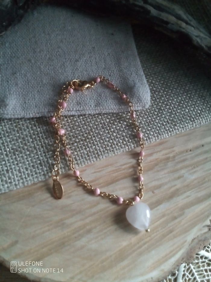 Bracelet amour pierre de quartz rose - photo numéro 3