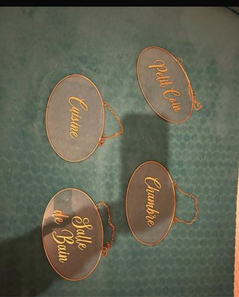 Lot de 4 pancartes pour pièces
