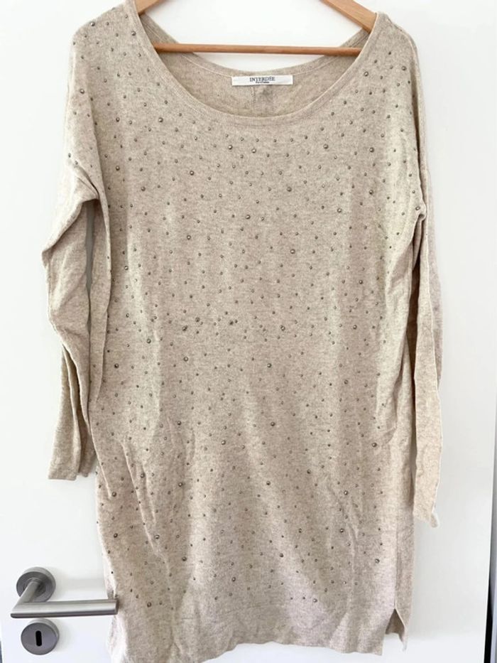 Très jolie Robe pull interdee beige