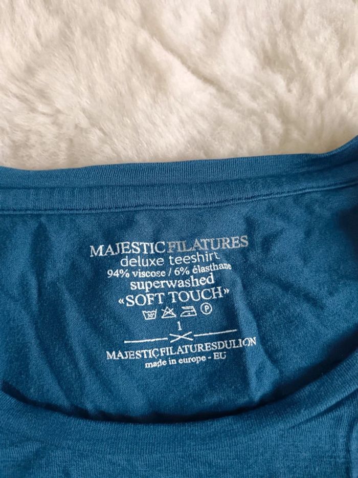 Teeshirt manche longue bleu Majestic Filatures - photo numéro 2