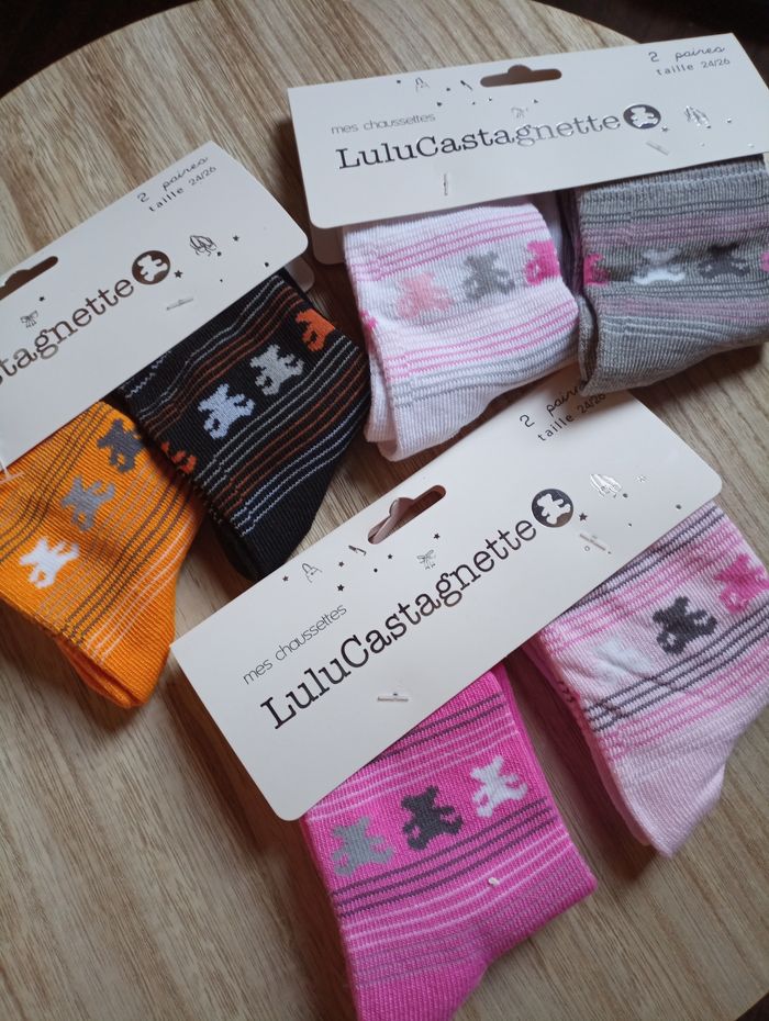 6 paires de chaussettes lulu castagnette 23-26