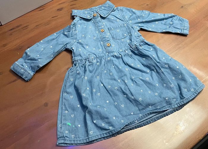 Robe en jeans cœurs 6M