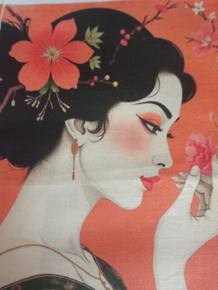 Carré tissu Geisha fleur de cerisier - photo numéro 5