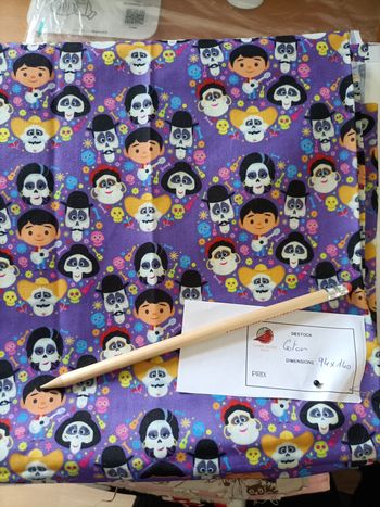 Coupon coton imprimé Coco – fond violet