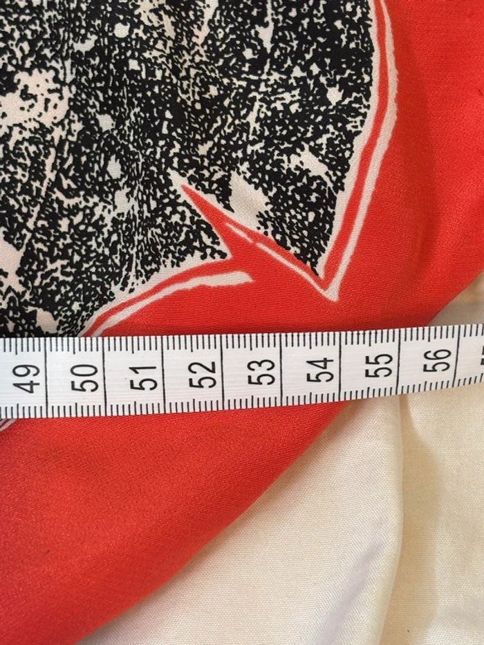 Belle robe d’été vintage vermillon imprimé graphique - photo numéro 8