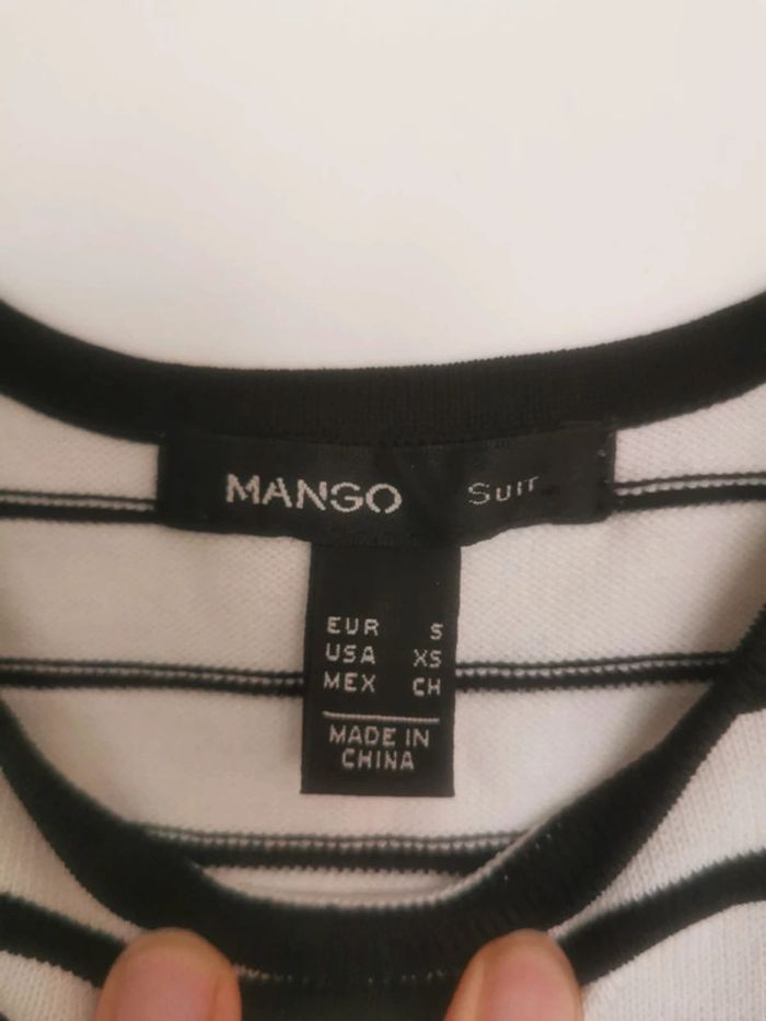 Robe rayée noir et blanc Mango - photo numéro 3