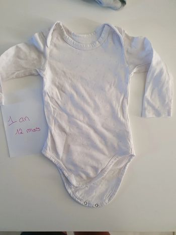 Body manches longues, 1 an / 12 mois