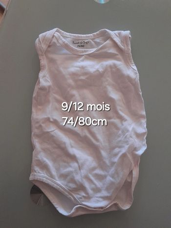 Body sans manche 9/12mois 74/80cm