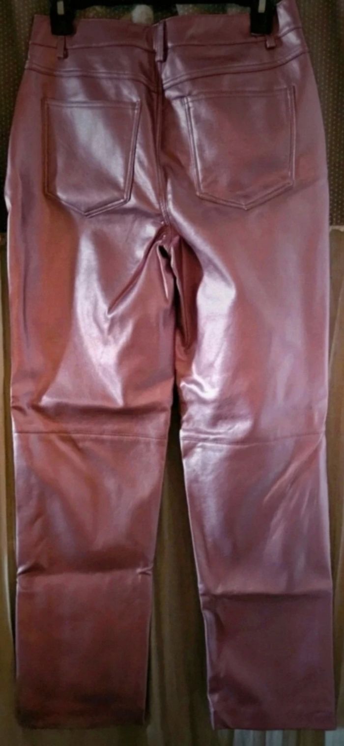 Pantalon rose métallisé simili cuir Primark Taille 38 Neuf - photo numéro 4