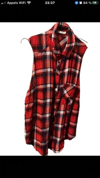 Chemise sans manches à carreaux
