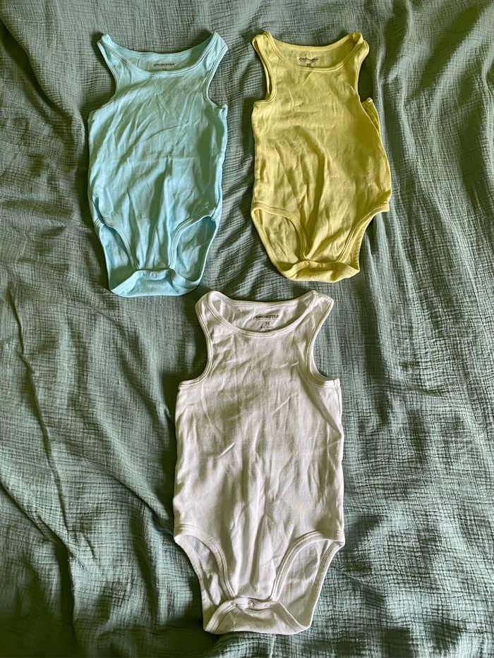 Lot de 3 bodies débardeurs garçon, taille 36 mois