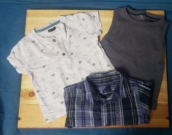 Lot de 3 hauts garçon 9 mois