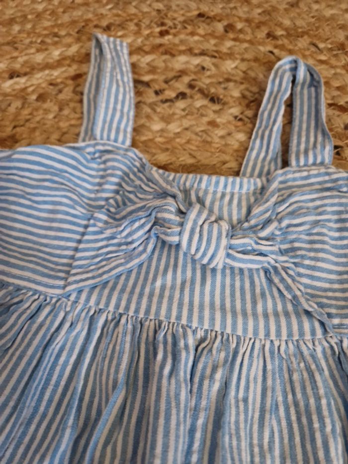 Superbe robe d'été rayée bleu ciel et blanche Primark 🍓18/24 mois🍓 - photo numéro 2