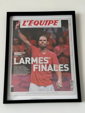 Journal l’Equipe Rafael Nadal « Larmes finales » 20/11/2024