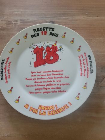 Assiette  18 ans