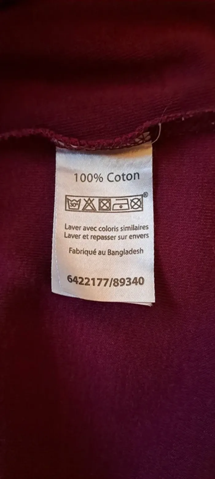 T Shirt manches longues Bordeaux - Marque Via 28 - Taille 42 - État neuf. - photo numéro 4