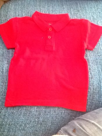 Polo manches courtes rouge  - 3 ans