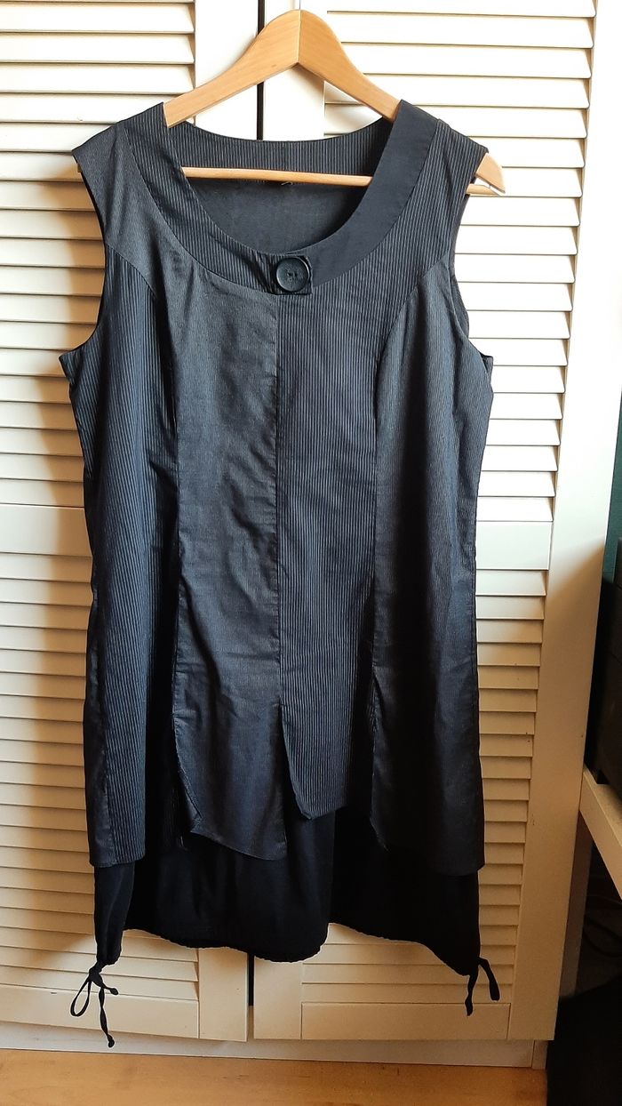 Tunique noire double matière - photo numéro 6