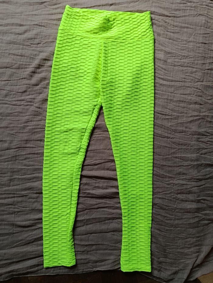 Legging femme jaune fluo en s