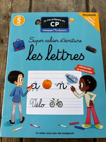 cahier d’écriture, les lettres