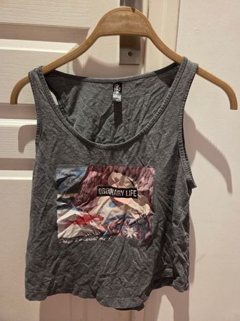 Débardeur cropped gris alice aux pays des merveilles