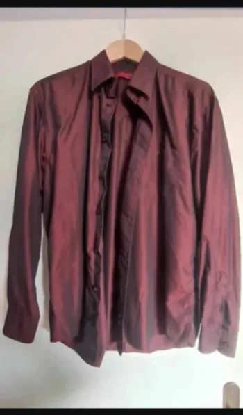 chemise manches longues homme taille 38 bordeaux M Très bon état Frascati