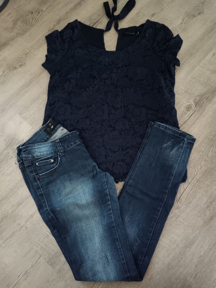 Ensemble jean taille 38 + top taille 40