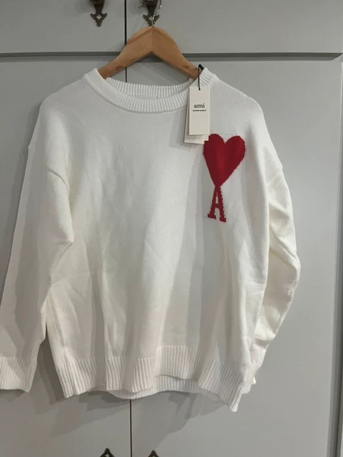 Pull Ami Paris Blanc  M