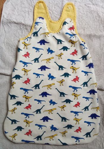 Turbulette gigoteuse bébé garçon motif dinosaures tog2 jusqu'à 12 mois environ