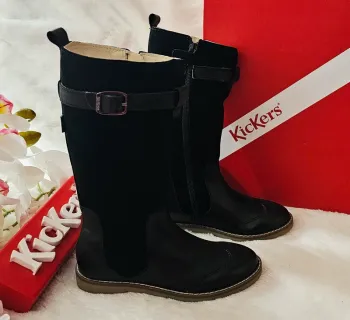 Bottes Hautes Cavalière Cuir Zip Kickers T29