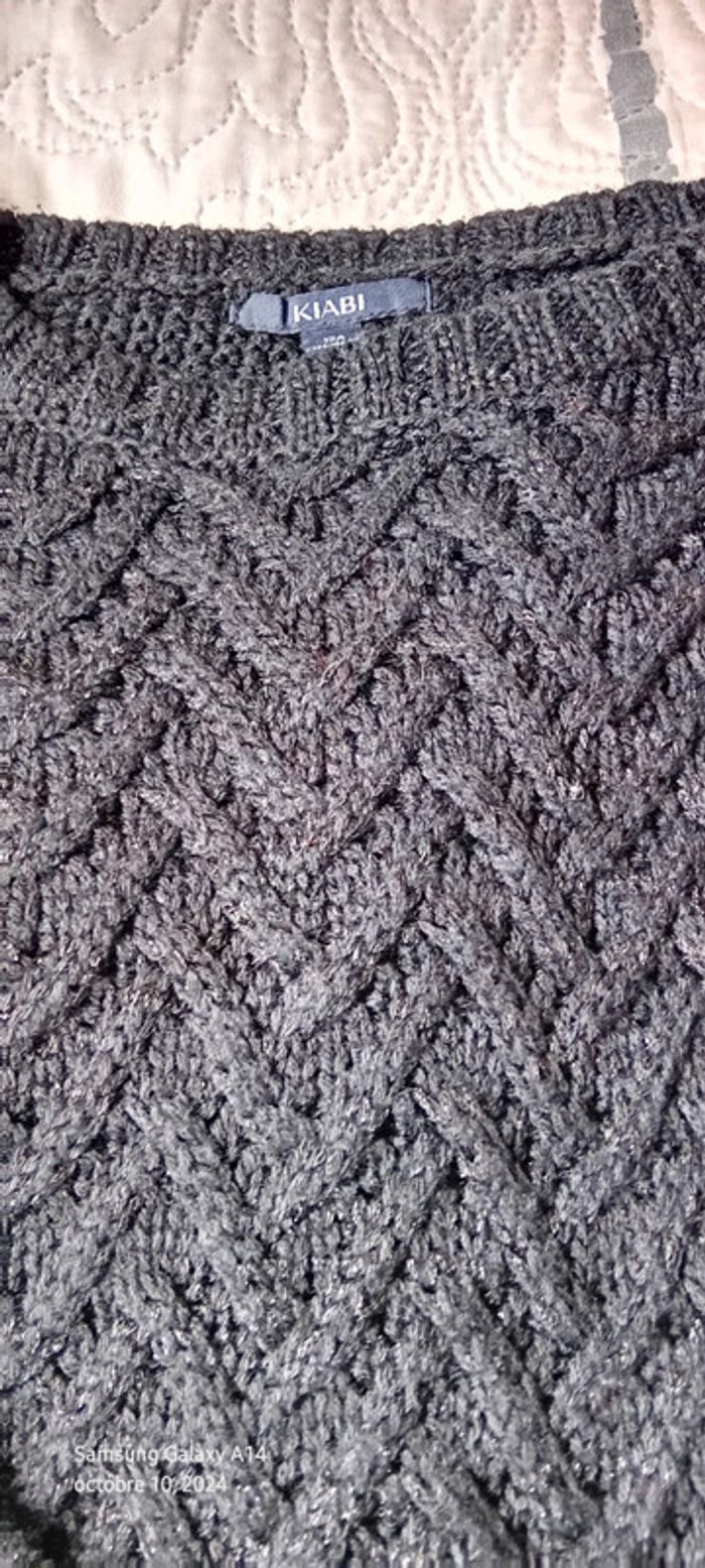 Pull long de fête noir fil métallisé avec torsades fille 12 ans kiabi - photo numéro 13