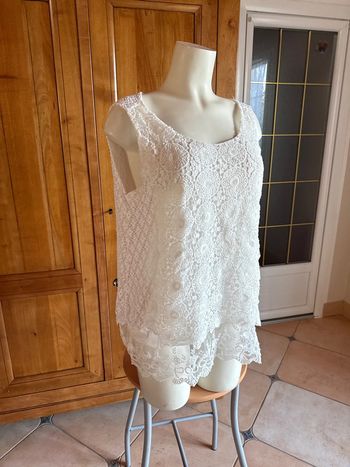 Débardeur T-shirt broderie Femme, Xl taille 5 léger été