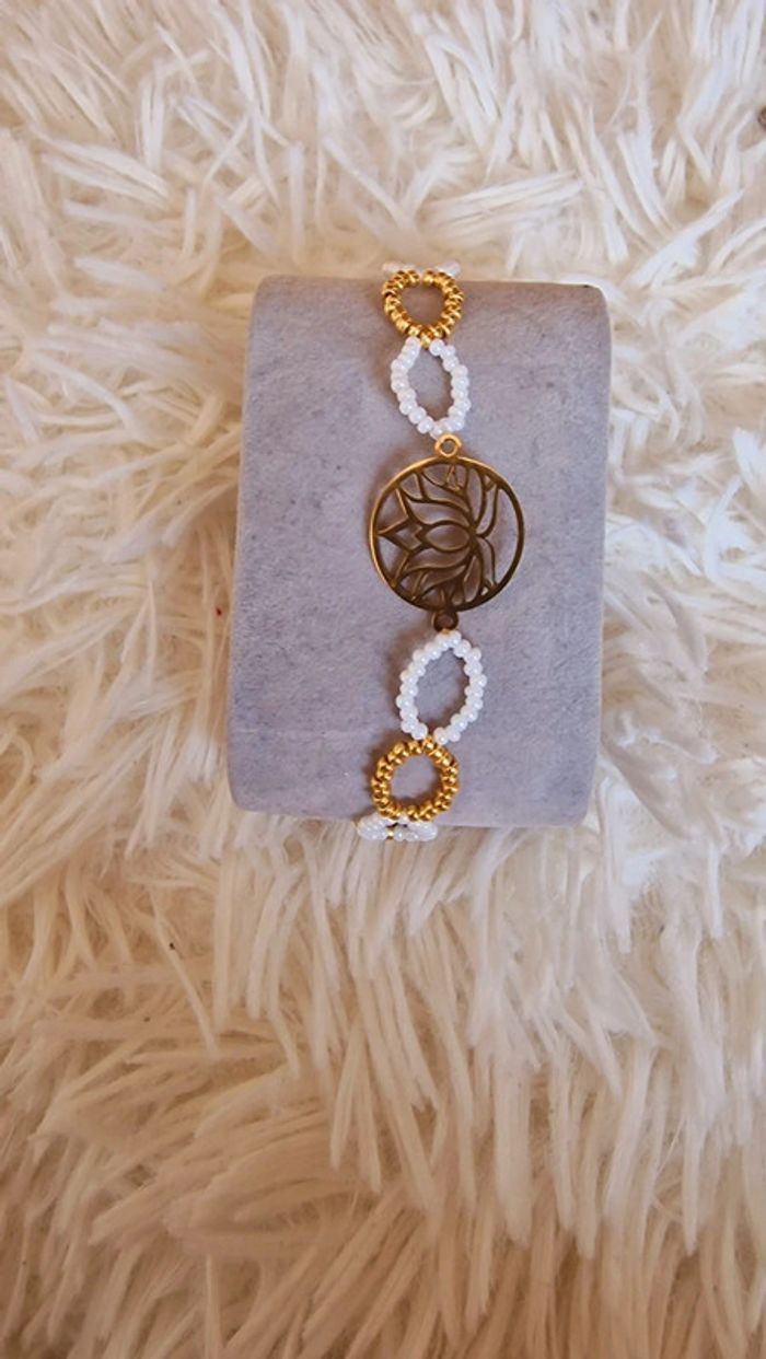 Bracelet lotus en acier inoxydable - photo numéro 2