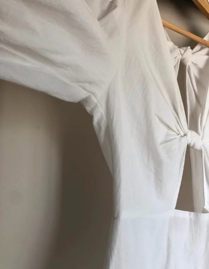 Robe H&M 38 - 100% coton blanc, dos nu - photo numéro 4