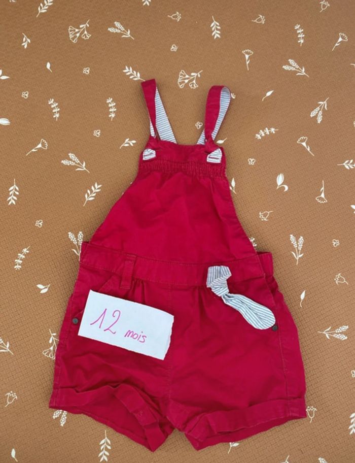 Salopette short 12 mois - fushia