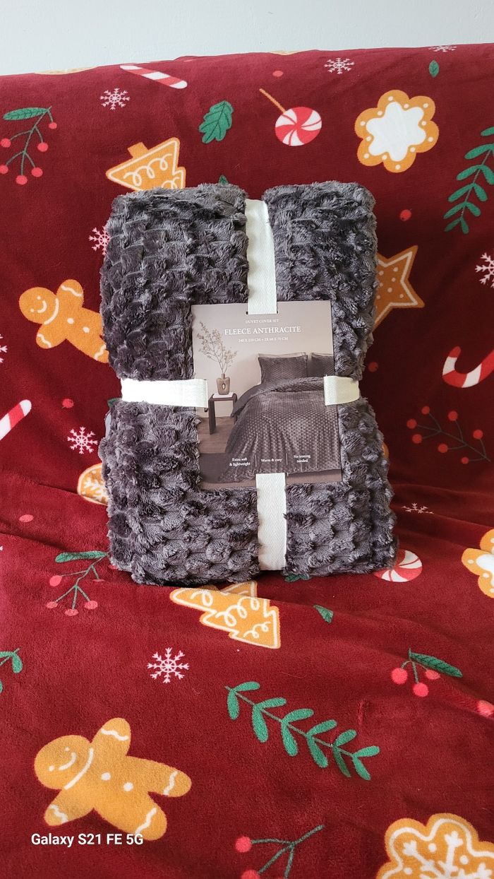 Lot housse de couette king size et 2 taies d oreiller gris anthracite oeko tex neuve