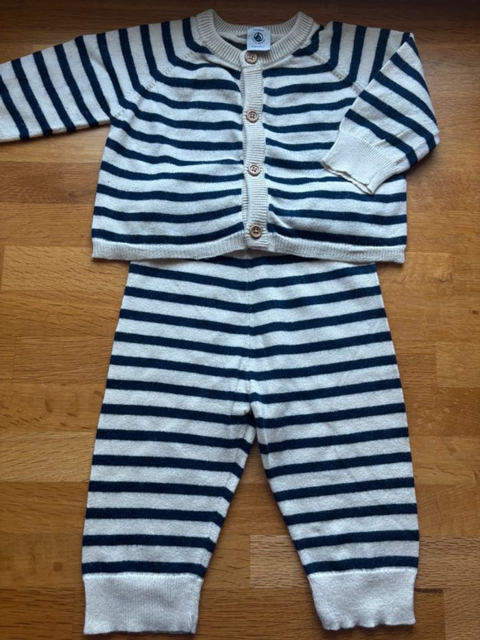 Bel ensemble laine petit bateau 6 mois garçon