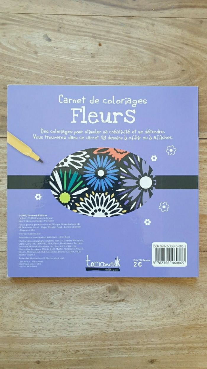 Loisirs créatifs livre de coloriage thème fleurs - photo numéro 4