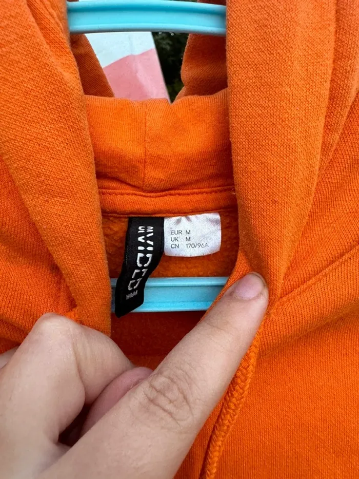 Sweat-shirt à capuche large orange - photo numéro 4