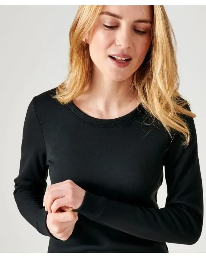 2 T-shirts Thermolactyl manches longues, molleton gratté - couleur : Noir - Taille : 46-48 (L) - photo numéro 2
