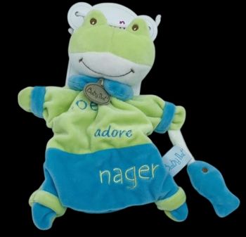 ❤️B3489 Doudou marionnette Grenouille  Zoé BABY NAT Babynat Adore Nager Vert