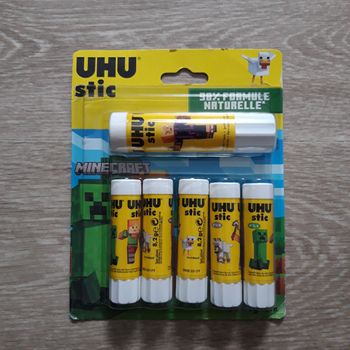 Lot de 6 tubes de colle Minecraft Uhu Stic NEUF