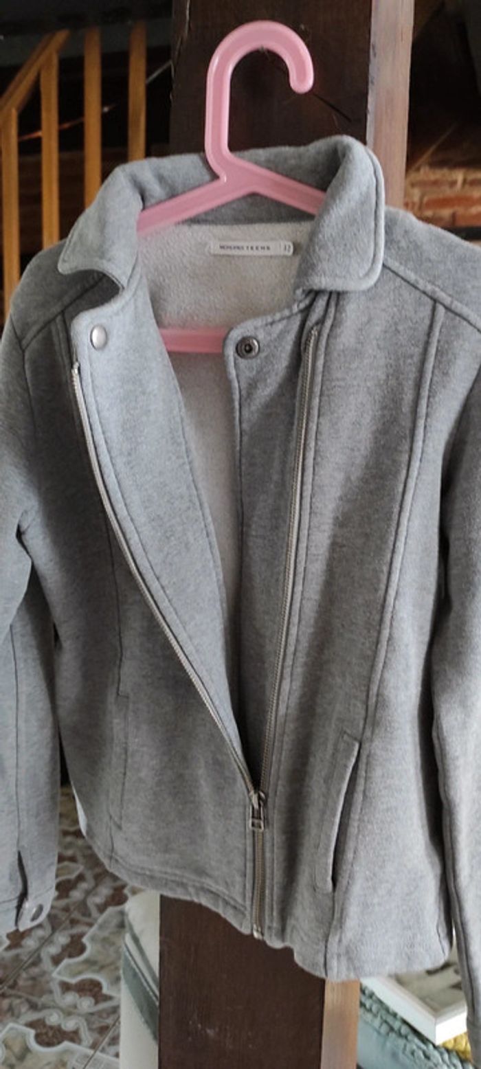 Veste zippée grise - photo numéro 2