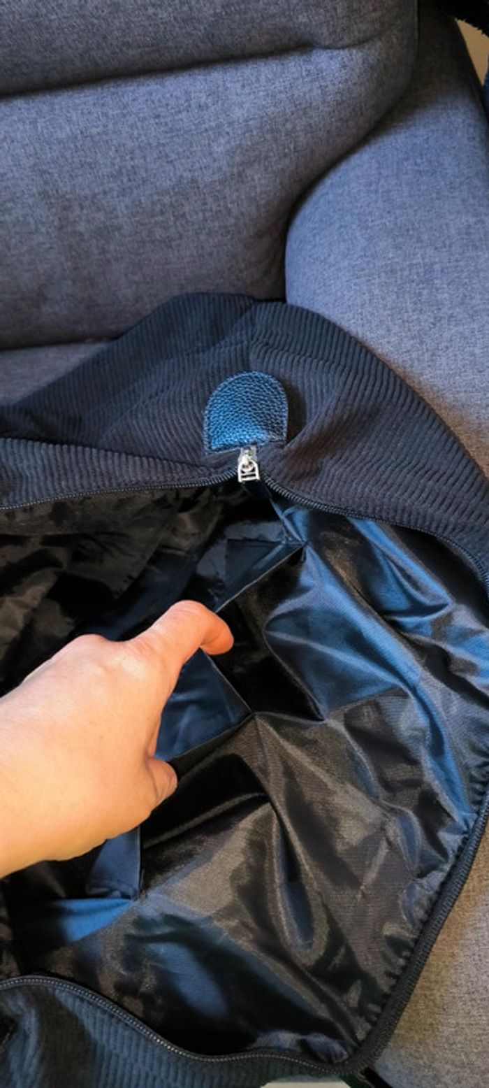Grand Sac fourre-tout très tendance noire velour - photo numéro 14