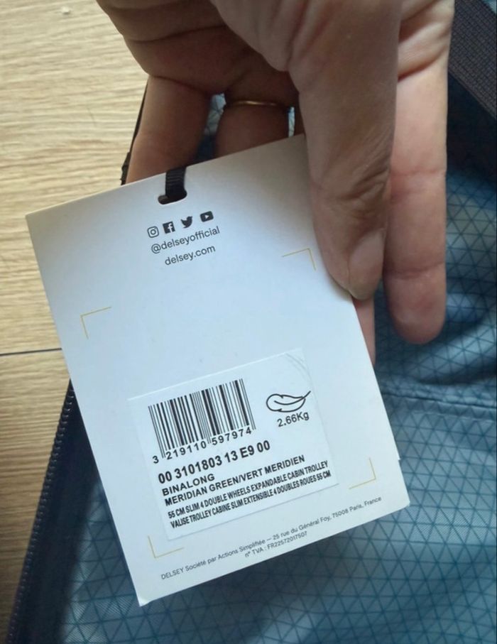Valise Delsey bleu neuf 55 cm - photo numéro 9