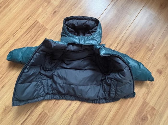 Neuf Doudoune réversible verte et marine manches amovibles/ Benetton / taille 1 an - 18 mois / 82 cm - photo numéro 8