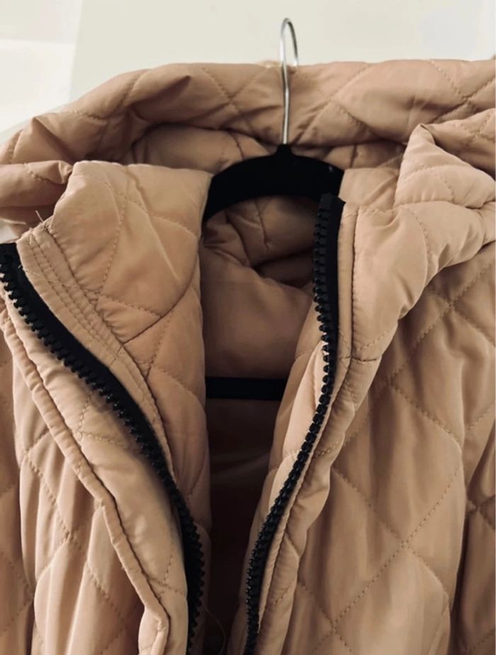 Doudoune sans manches matelassé grande taille beige - photo numéro 3