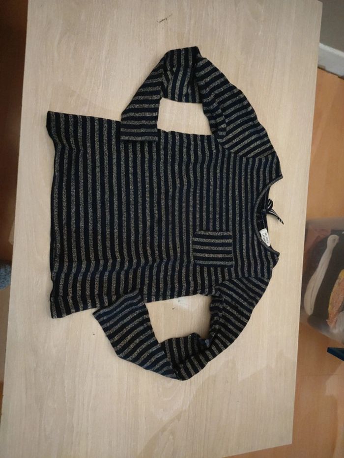 T-shirt marine rayé or Galeries Lafayette 10 ans