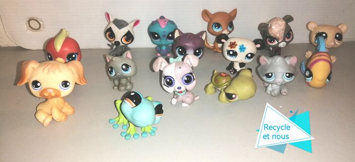 15  figurines '' littllest pet shop '' hasbro ''b2